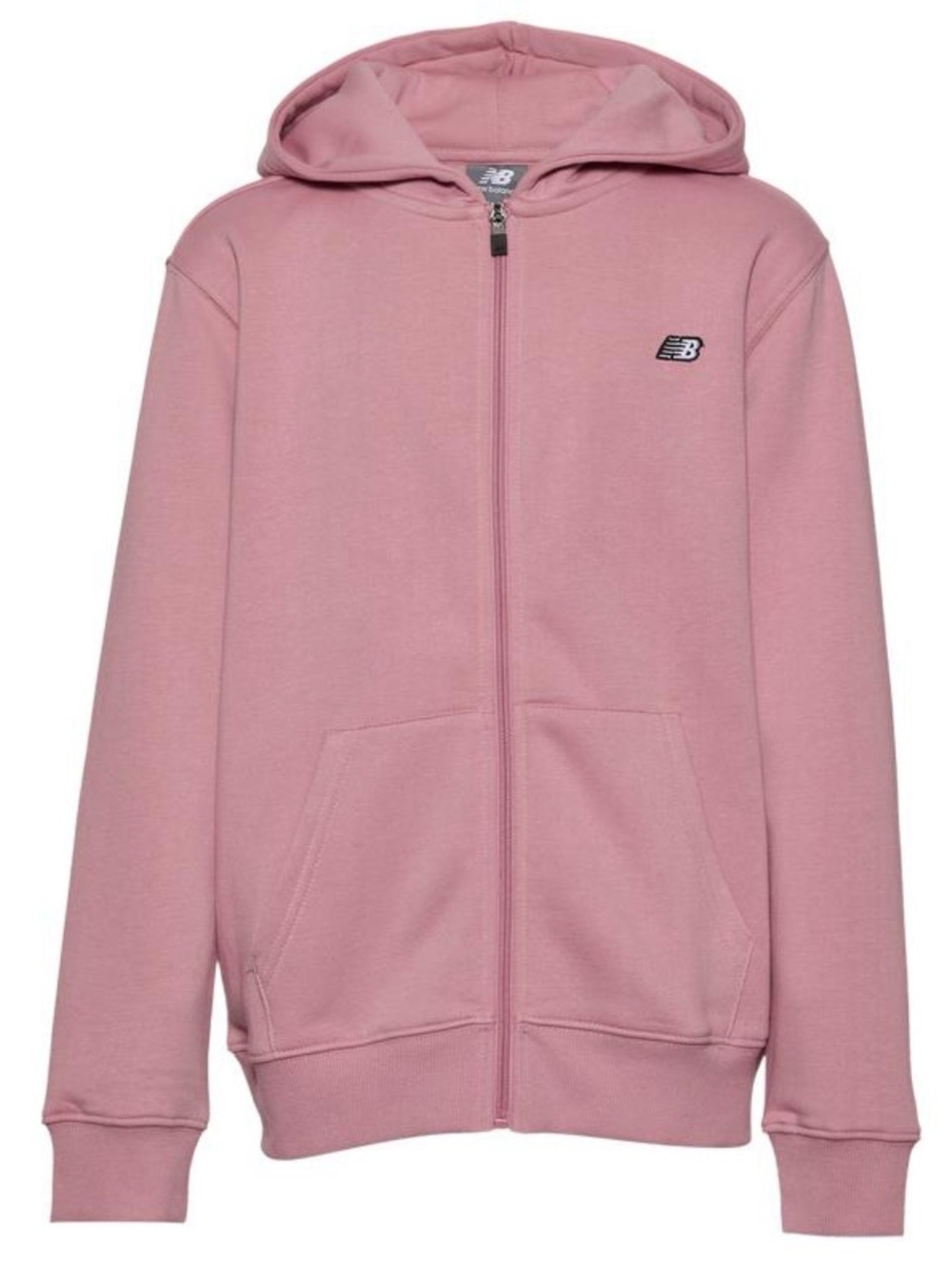 New Balance girls' full-zip fleece hoodie pink taffy color Unisex